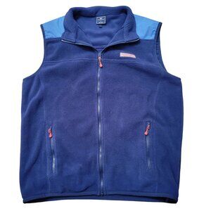 Vineyard Vines Fleece‎ SHEP Vest Blue L Full Zip Sleeveless Winter Layering